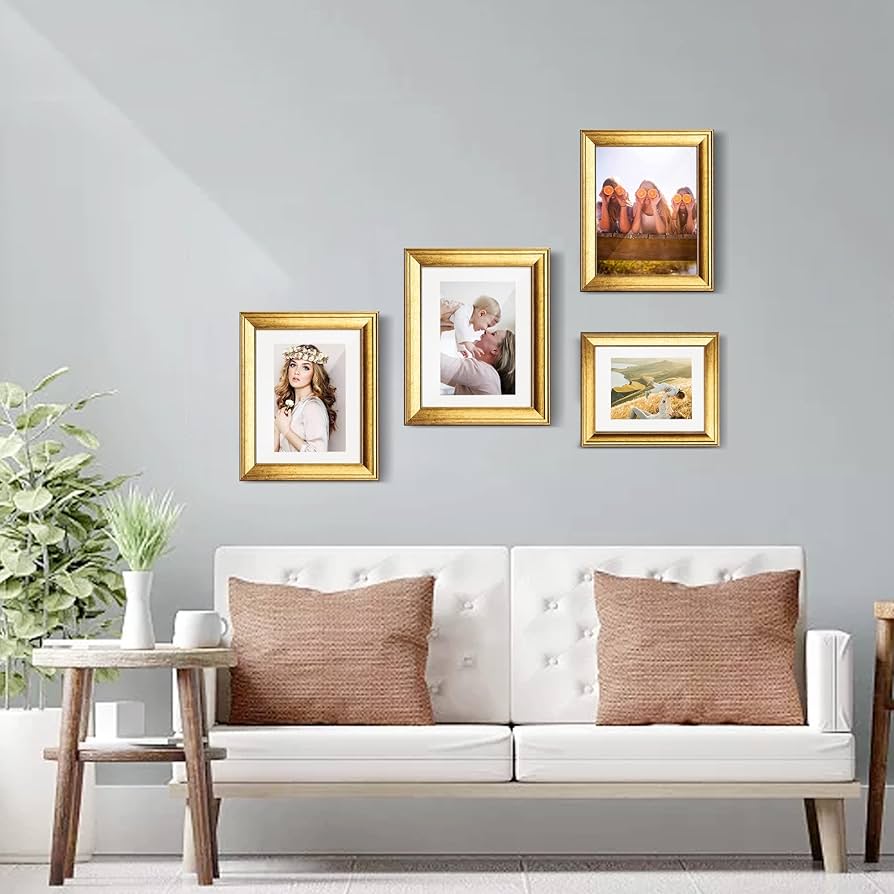 絵画 FOCUSPRIME 5 Amazon.com - SYNTRIFIC 5x7in 6PC Vintage Gold Picture Frames